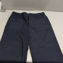 Famulily Womens Button Down Wide Leg High Elastic Waisted Capri Pants Casual Dressy Cropped Pants with Patch Pockets (Medium, Navy)