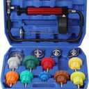 Radiator Pressure Tester Kit, Coolant Pressure Tester for Automotive Cooling System Water Tank Leakage Detection (Universal Fit 15PCS) Blue