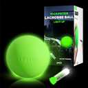 Glow in the Dark Lacrosse Ball - Night Practice & Training Equipment for All Ages | 2 Pack Official Size & Weight | Indoor/Outdoor Lacrosse Ball with Led Lights | Ideal Sports Gifts for Boys/Girls (Green)
