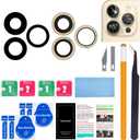 Original Back Rear Camera Lens Glass Replacement for iPhone 14 Pro 6.1 inch and iPhone 14 Pro Max 6.7 inch with pre-Installed Adhesive+Reparing Toolkit+Installation Manual