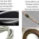 Shark Premium 10 FT Stainless Steel Dishwasher Hose - Burst Proof Water Supply Line 3/8" MIP Elbow - 10 Year Warranty