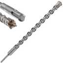 Concrete Drill Bit lengthening 1pcs 1-1/8" X 18"-16" Cross-Type Double Thread Carbide Material Suitable for Concrete, Brick, Cement Walls, Stone, Extra Long Hammer Drill Bits for Concrete