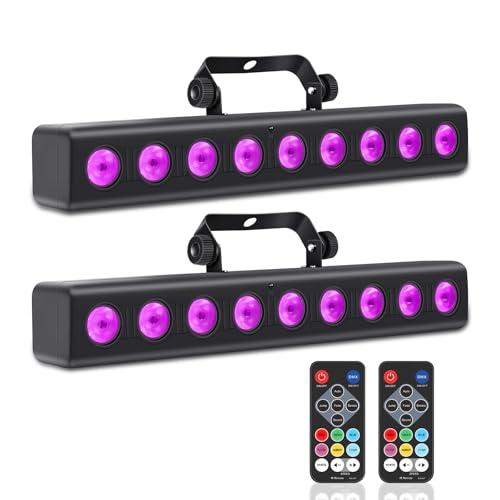 ENDYSHOW LED Stage Light Bar,50W LED 4in1 RGBW DJ Lights Bar with Remote Control Sound Activated DMX Stage Lighting Uplights for Church Events Wedding Disco Party Stage DJ Lighting 2Pack, Only One Remote Control,Only One Set For Installation