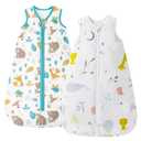Mosebears Sleep Sack Baby Winter Wearable Blanket with 2-Way Zipper,2.5 TOG Cotton Sleep Sack Unisex (2 Pack, 0-6 Months)