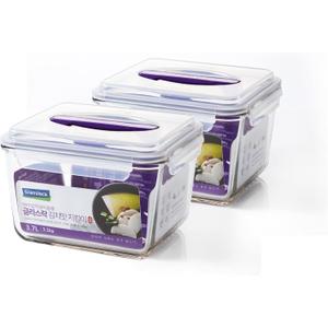 GLASSLOCK 125 Oz Glass Food Storage set of 2  Large Capacity, Airtight & Leak-Proof, BPA Free Lid with Carry Handle, Microwave, Dishwasher, Fridge & Freezer Safe, Marinating, Sauce, Fruit Storage