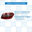 USA Type LED Right Passenger Side Outer Tail Light Assembly Compatible With 2010-2013 Mercedes Benz W212 E350 E550 E63 AMG Rear Tail lamp Bake Lamp 2129060858 MB2805106