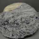 ShinHye Cat Bed Round Plush Fluffy Hooded Cat Bed Cave, Cozy for Indoor Cats or Small Dog beds, Soothing Pet Beds Doughnut Calm Anti-nxiety Dog Bed - Waterproof Bottom Washable (2020inch, Grey)