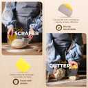 BAKERIA 9" Round Banneton Bread Proofing Basket Set with Starter Jar, Linen Liner, Bread Lame, Dough & Bench Scraper, Bread Whisk  Complete Artisan Sourdough Baking Kit