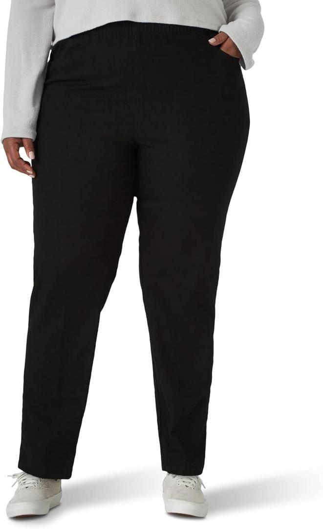 Chic Classic Collection Women's Plus Size Pull-On Pant (Black Denim)
