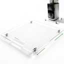 Acrylic Appliance Slider with Rubber Wheels - 13" x 14" Clear Sliding Tray for Heavy Kitchen Appliances, Coffee Maker Slider Tray for Counter Countertop Moving Roller Mat (Clear, 13" x 14")