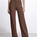 ESOFT Womens Dress Pants 27"/29"/31 Business Work Pants Wide Leg Pull On High Waisted Casual Stretchy Trousers Pockets (Brown, XS)