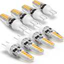 T10 Wedge Base Landscape 194 921 LED Light Bulb 2700K Warm White 3W Equivalent 15W 20W Low Voltage AC/DC12V-24V T5 LED Bulb for Landsacpe Garden Deck RV Camper Marine Boat Dome Lighting, 8 Pack