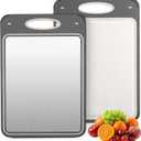 Titanium Cutting Boards for Kitchen Non Toxic  Double Sided Metal for Meat/Fish & Wheat Straw PP for Fruits/Vegetables, Dishwasher Safe, Hygienic, 100% Pure Titanium Easy Clean Chopping Board