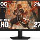 AOC 27 Inch QHD Gaming Monitor 240Hz 0.3ms, Overclock 260Hz, IPS, 2560x1440, G-Sync Compatible, HDR Ready, DisplayPort 1.4 HDMI 2.0, VESA Mount, 3-Year Zero-Bright-Dot, Q27G41ZE