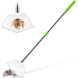 Saillong 1 Pack Large Spider Catcher with Long Handle, Contactless Spider Grabber Removes Release Spiders and Flies for Indoor use, Bug Container for Safely Capturing Spiders
