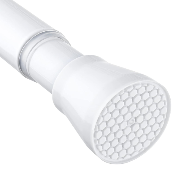 White Tension Curtain Rod for Windows 28 to 48 inch, Adjustable Expandable Pressure Spring Curtain Rod No Drilling, 7/8" Curtain Rod for Bedroom Doorway Closet Door