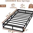 SHOANED Metal Box Spring Twin Size - 9 Inch High Profile Heavy Duty Black Bed Base Non Slip Mattress Foundation Box Springs for Twin Bed, Easy Assembly, No Noise