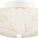 Design House 501619 Traditional 2-Light Indoor Semi-Flush Ceiling Mount Dimmable Frosted Glass for Bedroom Hallway Kitchen Dining Room, White