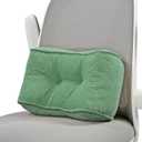 Lumbar Support Pillow for Study Desk Chair, Bite-Size Natural Latex Foam Back Support Pillow for Lower Back Pain Relief, Soft & Support Corduroy Office Chair Cushion, S, Green (S (14.9"x9"))