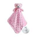 CREVENT Baby Comforting Security Blanket Lovey for Newborn Baby Girls Infants, Minky Dot Front + Sherpa Backing with Animal Face (Pink Bear)