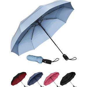 REPEL Windproof Travel Umbrella - Compact & Withstands Winds up to 85MPH , Strongest Premium Auto Folding Umbrella for Rain and Sun - Durable, Light & Portable for Women & Men , Fits Backpack & Cars Blue