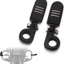 FOVPLUE 1.25" Highway Footpegs, Adjustable Footrest w/Mounting P-Clamps for Harley Touring Softail Dyna Sportster Honda Kawasaki Suzuki Yamaha Indian Victory w/1-1/4" Engine Guard, Gloss Black#1