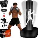 Punching Bag for Adults, 70" Boxing Bag with Stand, Freestanding Heavy Bag with Boxing Gloves, Reflex Ball Set, Kickboxing Bag Training Equipment for Muay Thai, MMA, Gym, Training, Fitness