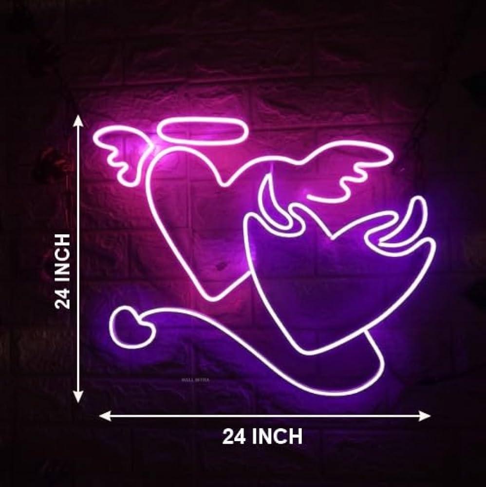 ‌Valentine's Day Lights Decor for Wall & Window: Heart Neon Sign‌,Party Light Up Valentine's Day Decorations‌,Dimmable USB Powered LED Lamp‌,Heart Night Light for Bedroom Art Decor‌,16''x11'' Heart-Shaped Night Light