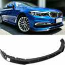 Front Lip Fits for 2017-2020 BMW G30 5 Series Base Pre-LCI, Fits for 520i 530i 530e 535i 540i, V Style Bumper Air Dam Lower Chin Spoiler Splitter, Protection Body (Carbon Fiber Pattern) - WheelX