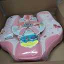 Mambobaby Float Add Tail No Flip Over Non-Inflatable Baby Swim Float Pearl Foam Solid Water Floats Smart Swim Trainer Infant Pool Float Swim Ring with Sun Canopy
