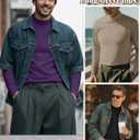 10 Pack Mens Big and Tall Mock Turtleneck Shirts Basic Tops Multipack (4X-Large, Sky Blue, Pumpkin, Dark Green, Green, Burgundy, Light Mixed Gray, Yellow, Khaki, Dark Purple, Black)