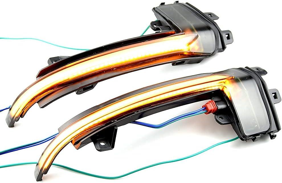 2pcs Dynamic Sequential Blink LED Side Mirror Turn Signal Light Assembly Compatible with Au-di A6 A3 8P A4 A5 B8.5 RS3 RS4 RS5