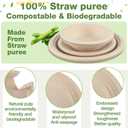 Havawish 150 Pcs Compostable Paper Plates and Bowls Set 7 Inch 10 Inch Disposable Plate 12oz Biodegradable Bowls for Party Dinner 50-person Bulk Party Supplies
