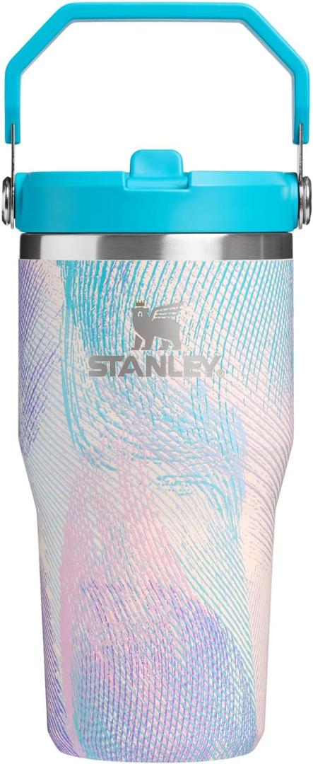 STANLEY IceFlow 2.0 Flip Straw Tumbler with Handle 20 oz | Twist On Lid and Flip Up Straw | Leakproof Water Bottle | Insulated Stainless Steel | BPA-Free | Sea Glass Plume