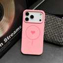 Magnetic Case for iPhone 17 Pro Max Case Cute Heart Women Girly Magnetic Compatible with MagSafe Shockproof Drop Protection Slim Phone Cases