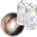 USB Mini LED Lanterns, 2 Pack Waterproof EDC Keychain LED Flashlight for Camping Rechargeable Battery Stick Light Maglite Hockey Dog Collar Flashlight for Nighttime Shift (2Pack White)