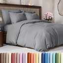 CGK Unlimited Duvet Cover Full Size Set - Extra Soft Full Size Duvet Cover 80 x 90 with 2 Pillow Shams - Hotel Quality w/Zipper Closures & Ties - Bedding and Bed Linens Set (Heathered Grey) (07 - Heathered Grey - (No Comforter))