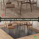 Area Floor Mat for Home, 4'6' Large Black No Slip Waterproof Vinyl Area Rug for Under Dining Room Table, Spill Resistant Hard Floor Protector Cover, Easy Clean Splat Mat for Under High Chair