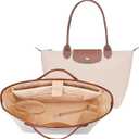 KALIDI Organizer Bag Insert For Longchamp Le Pliage L, With Laptop Sleeve Ultra-light Waterproof Upgraded Inside Divider Tote Bag Handbag Purse, Large Pro White