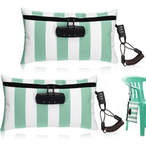 Sanwuta 2 Pack Money Bag with Lock Locking Money Bag for Beach Christmas Wallet Gifts 6.7 x 11 Inch(Grass Green, White)