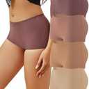 CUTE BYTE Womens Seamless Boy Shorts Underwear Soft Stretch No Show Boxer Shorts Briefs Panties for Ladies 4 Packs(4I,L) Pale Yellow