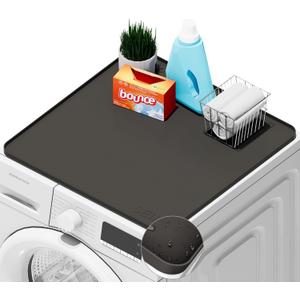 SEIRI 1pcs Washer and Dryer Covers for the Top, 26" x 26" Silicone Dryer Top Protector Mat Non-slip Waterproof Washing Machine Cover Protector Top Load for Laundry & Kitchen (Dark Gray)