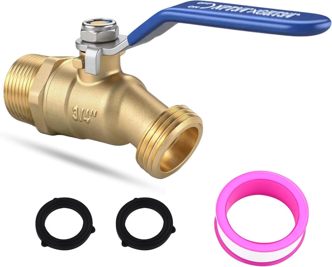 3/4" NPT Brass Male Hose Bib, Heavy Duty Outdoor Hose Spigot/Faucet, Lead-free, With 3/4" Male GHT Threads, Unlimited Flow Water SpigotIdeal For Garden, Patio, Car wash
