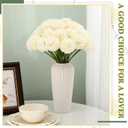 Tigeen 50 Pcs Artificial Flowers Chrysanthemum Ball Fake Flowers Lifelike Artificial Chrysanthemum Ball for DIY Wedding Bouquets Bridal Shower Table Centerpieces Home Kitchen Garden (White)