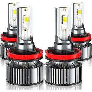 XWQHJW Compatible For Jeep Grand Cherokee High and Low Beams Light Bulbs 2017 2018 2019 2020 2021 2022, 6500K White, 500% Brightness with Cooling Fan, Plug n Play, for OffRoad Use Only, Pack of 4