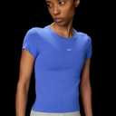 Nike Women's Sportswear Chill Knit T-Shirt (Blue, L)