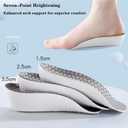 3Pairs Height Increase Insoles for Men Women - Orthopedic High Pads Height Boosters Insoles -Soft Arch Support Insoles for Flat Feet (Gray, 1.5cm & 2.5cm & 3.5cm)