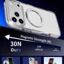 COOLQO 360Spin Magnetic Stand for iPhone 17 Pro Max Case, Fit for MagSafe, Military-Grade Protection,Full Camera Protection, Non-Yellowing Clear Scratch-Resistant Back Cover for 17 Pro Max, White