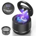 Ultrasonic Retainer Cleaner, 48kHz Denture Cleaner Machine with Dual Mode Digital Timer for Braces, Night Guard, Mouthguard, Toothbrush, Jewelry, 7.8OZ Dental Cleaning Pod (Black)