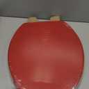 Red Elongated Toilet Seat Natural Wood Toilet Seat with Zinc Alloy Hinges, Easy to Install also Easy to Clean, Scratch Resistant Toilet Seat by Angol Shiold (Elongated, Red)